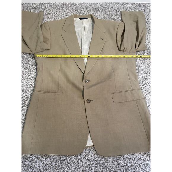 Burberry USA Blazer Suit Jacket Beige Adult 2 Button Size 42R New Pure Wool - Picture 13 of 14